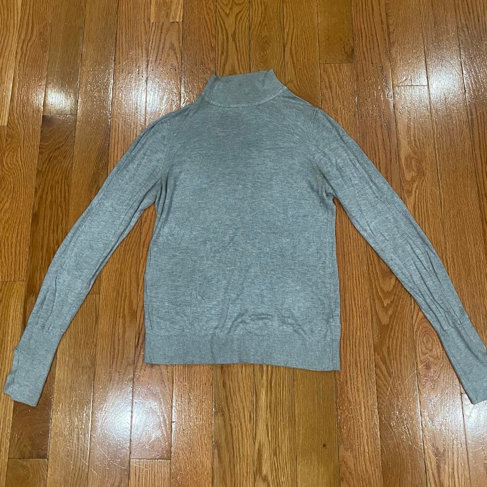 ASOS Light Grey Turtleneck Slit Long Sleeve Sweater Size 12 / L